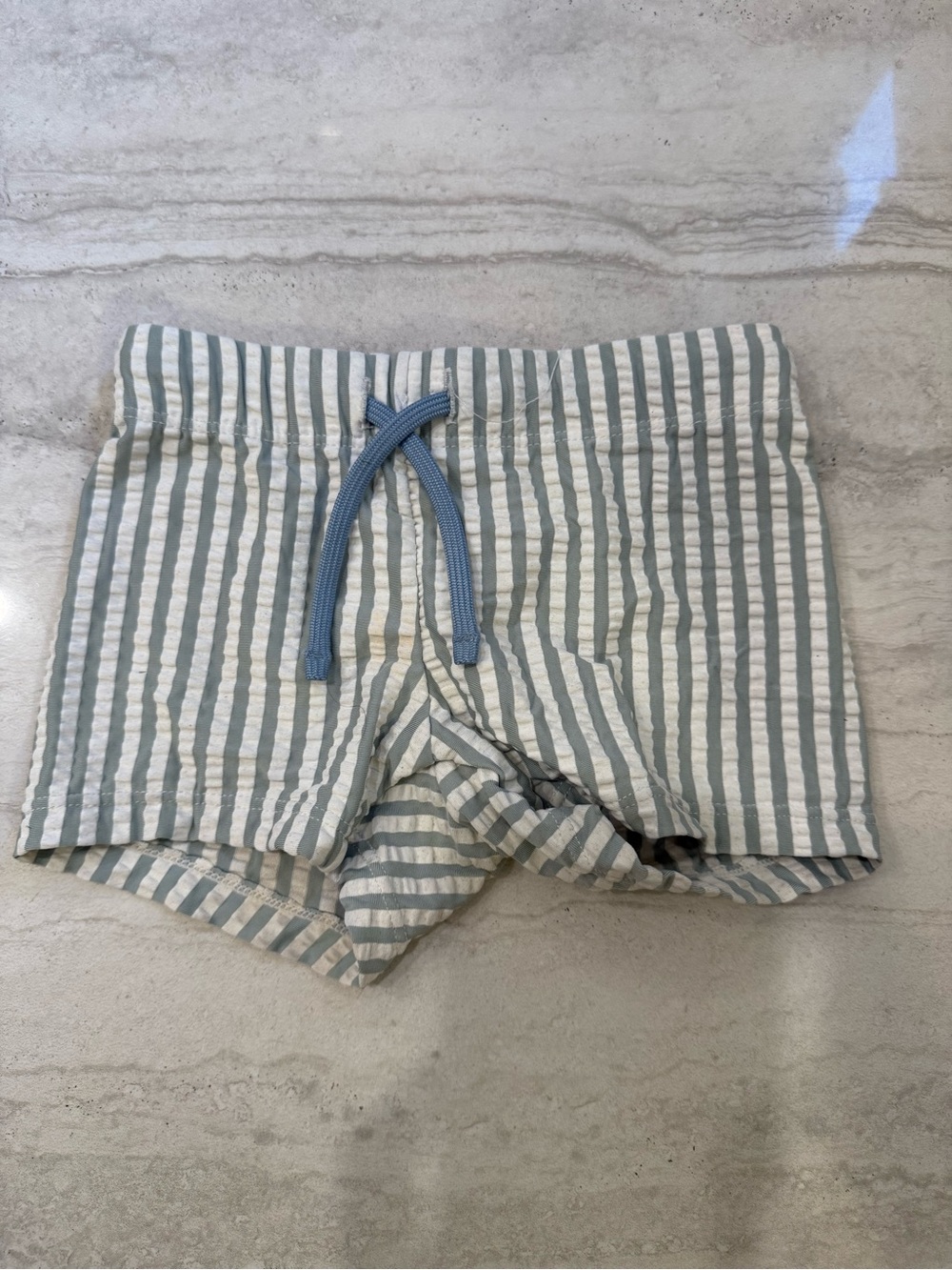 H&M Shortie Style Striped Swim Trunks - Blue & White Size 3/4T